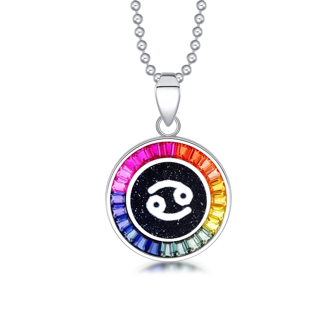 Constellation Series S925 Silver Cultivation Color Blue Treasure Necklace A