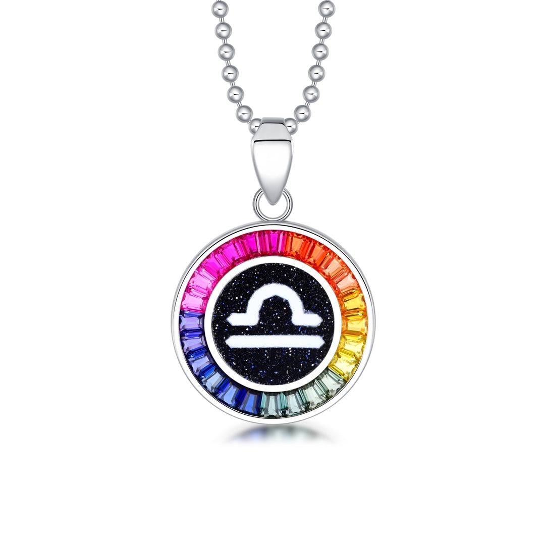 Constellation Series S925 Silver Cultivation Color Blue Treasure Necklace A