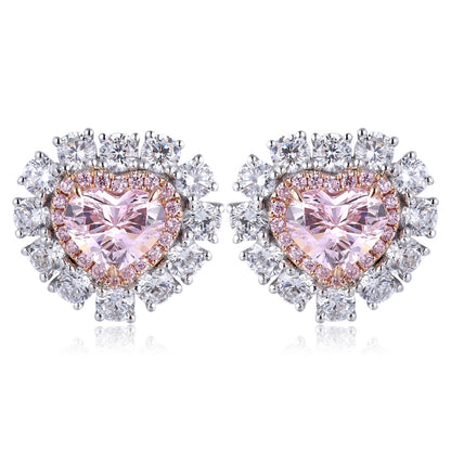 18K 3.35ct Imitation Diamond Earrings A