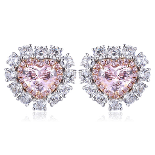 18K 3.35ct Imitation Diamond Earrings A