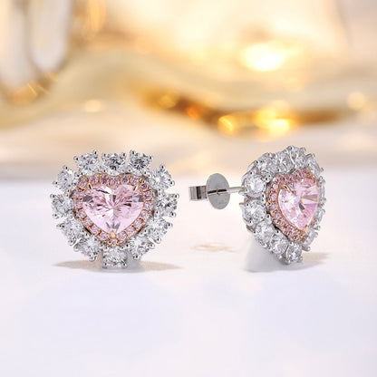 18K 3.35ct Imitation Diamond Earrings A