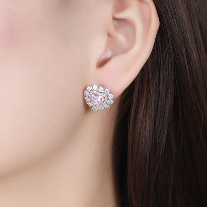 18K 3.35ct Imitation Diamond Earrings A