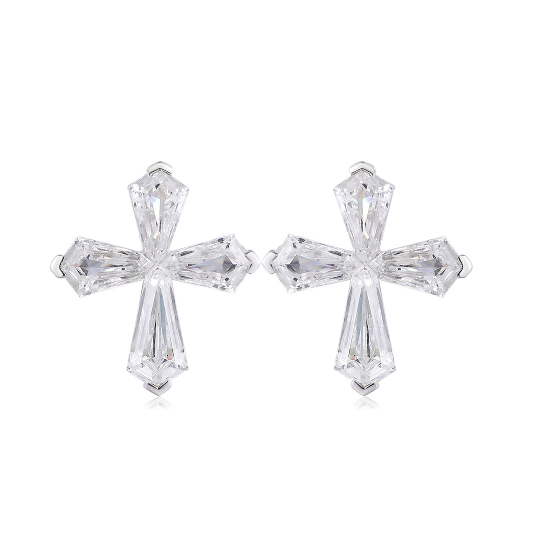 9K Gold Imitation Diamond Earrings A