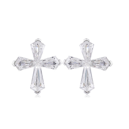 9K Gold Imitation Diamond Earrings A