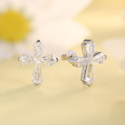 9K Gold Imitation Diamond Earrings A