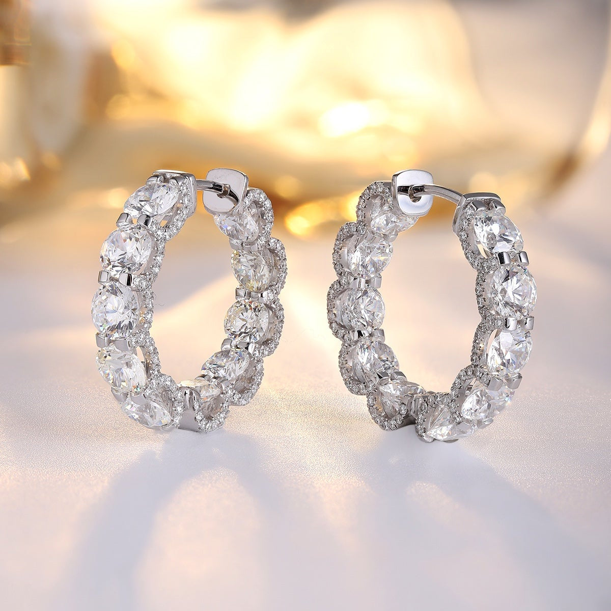 9K 14.4ct Imitation Diamond Earrings A