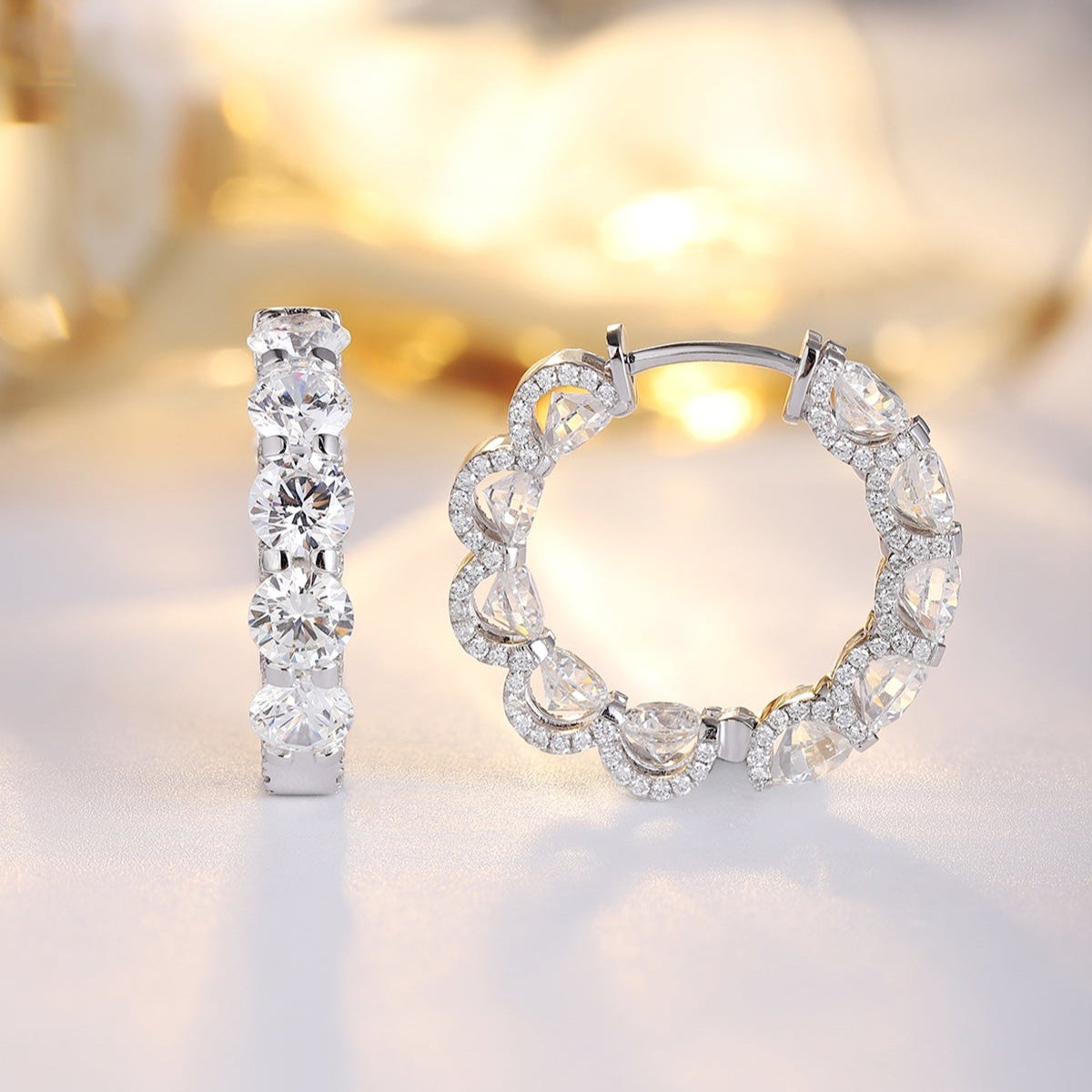9K 14.4ct Imitation Diamond Earrings A