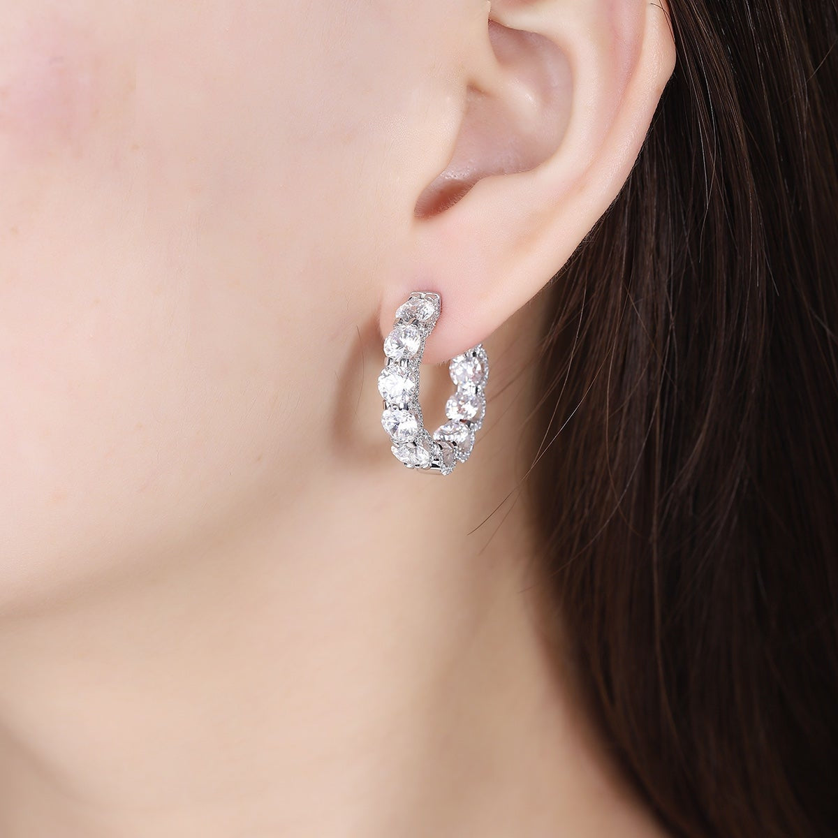9K 14.4ct Imitation Diamond Earrings A
