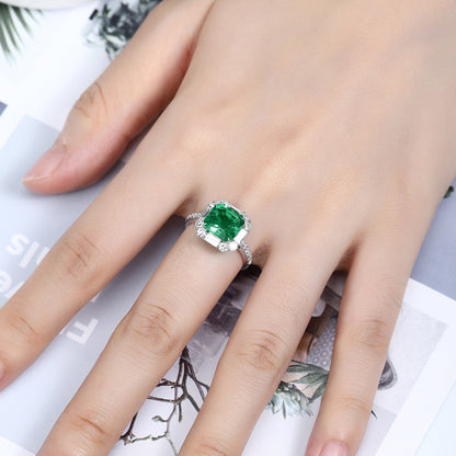 PT950 2.62ct ASSCHER Cut Lab Grown Emerald ring