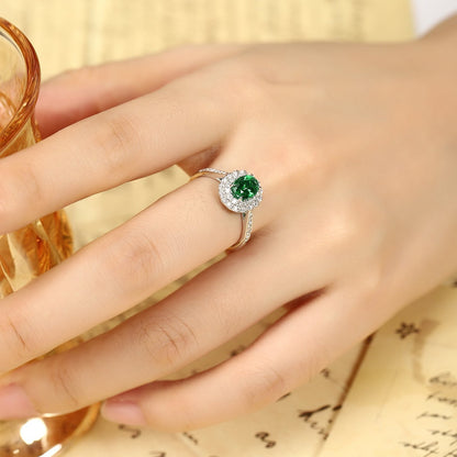 PT950 0.83ct Oval Shape Lab Grown Emerald Ring