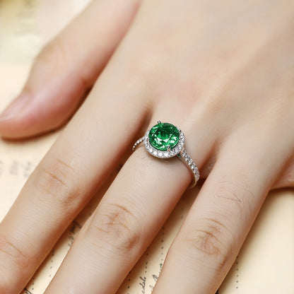 PT950 1.99ct Round Lab Grown Emerald Ring