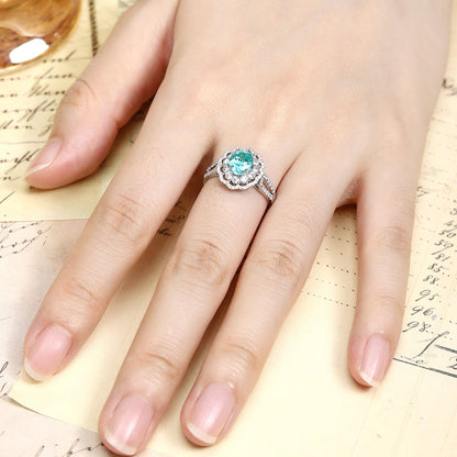 PT950 2.25ct Oval Shape Lab Grown Paraiba Ring