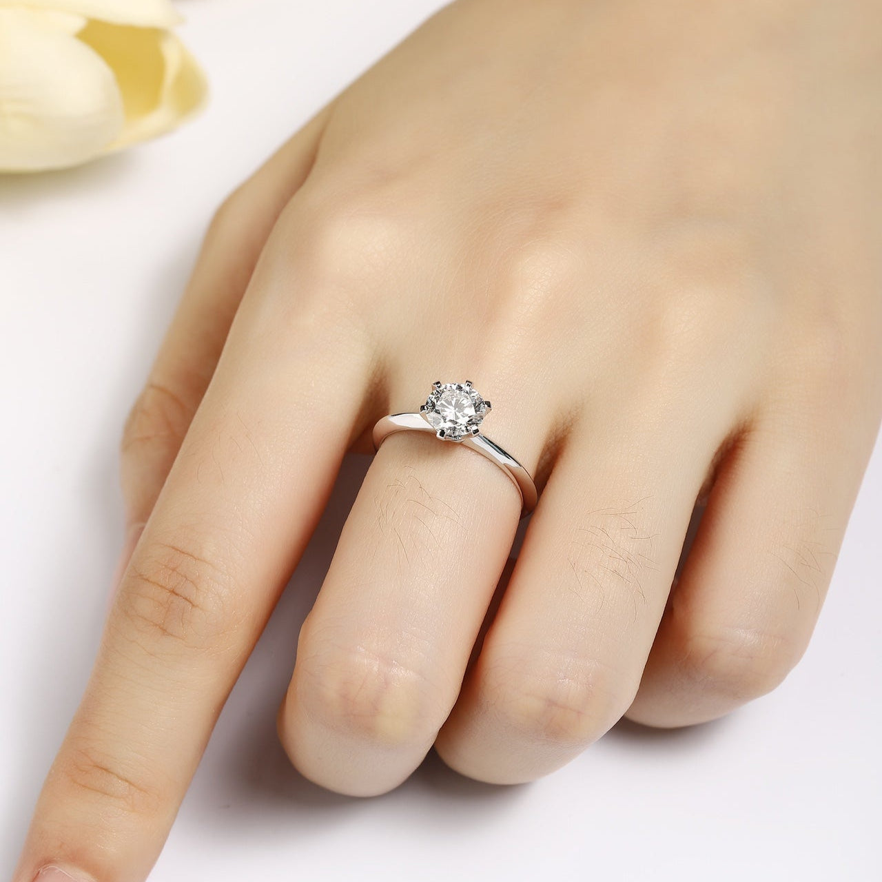 PT950 0.50ct Circular Lab Grown Diamond Ring