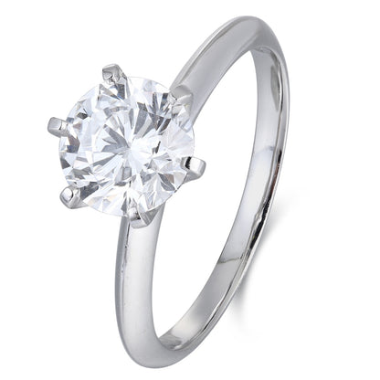 PT950 1.5ct Circular Lab Grown Diamond Ring