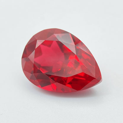 Flame Melted Pear Shape Lab Grown Ruby