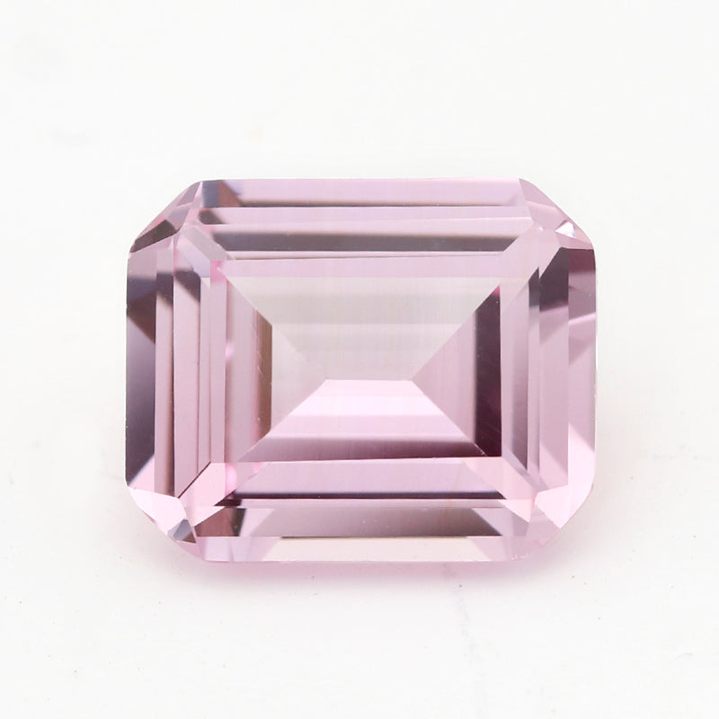 Flame Melted Lab Grown Morgan Pink Emerald Cut