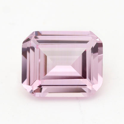 Flame Melted Lab Grown Morgan Pink Emerald Cut