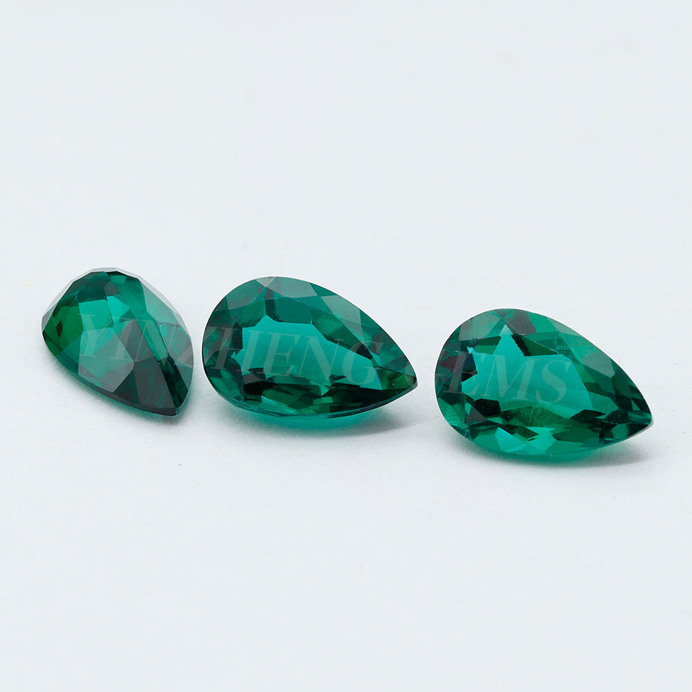 Lab Grown Zambian Emerald Cushion Pear Shape