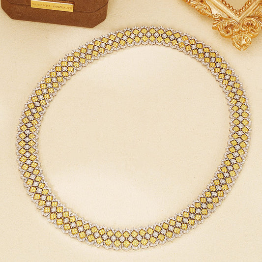 14K Luxury Full Set Yellow Diamond Chain