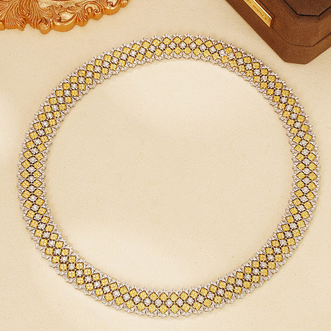 14K Luxury Full Set Yellow Diamond Chain