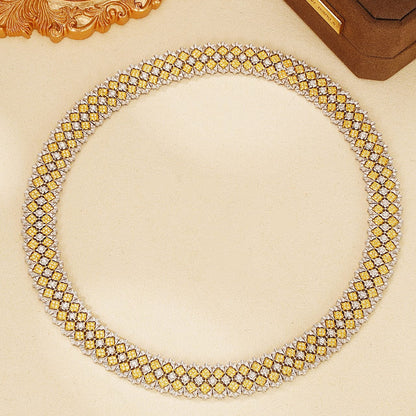 14K Luxury Full Set Yellow Diamond Chain