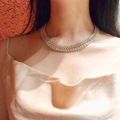 14K Luxury Full Set Yellow Diamond Chain