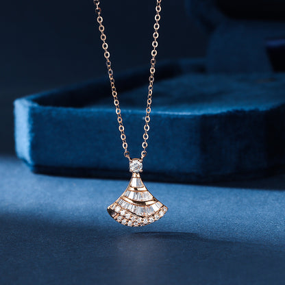 14K Lab Grown Diamond Fan Shaped Skirt Pendant