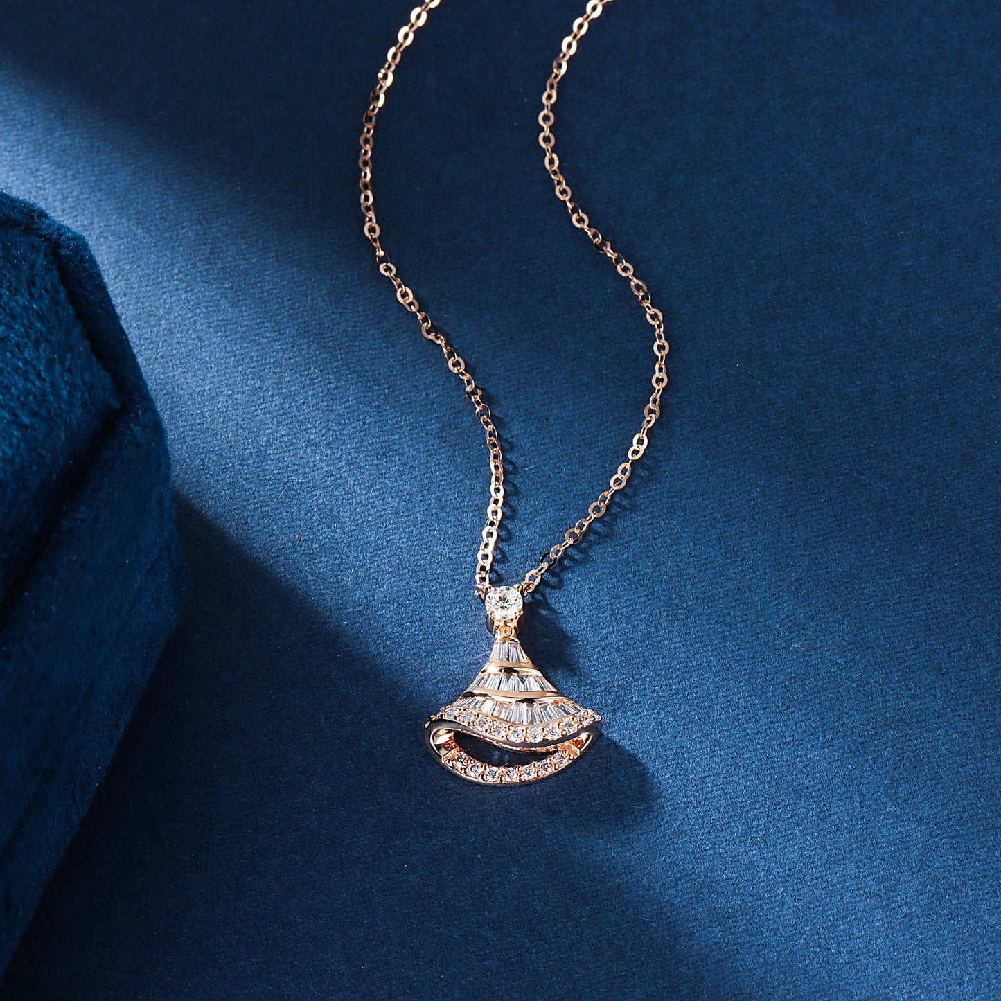 14K Lab Grown Diamond Fan Shaped Skirt Pendant