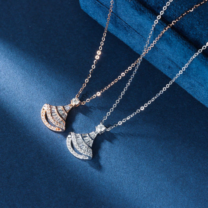 14K Lab Grown Diamond Fan Shaped Skirt Pendant