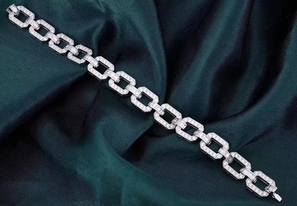 14K Lab Grown Diamond Sea Surface Temperature Single Row Bracelet