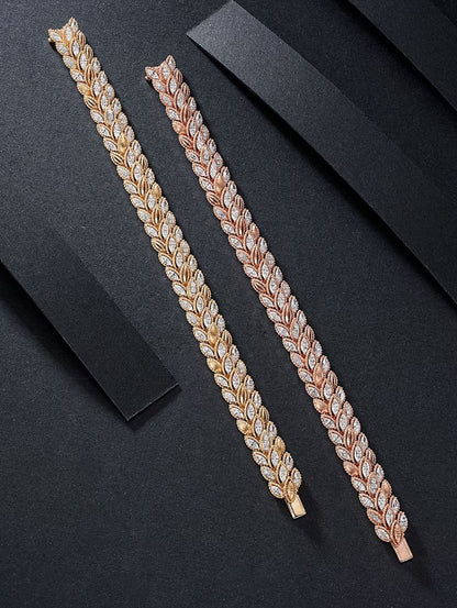 14K Lab Grown Diamond Wheat Ear Bracelet