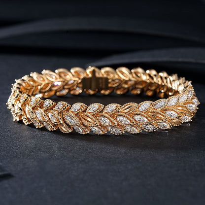 14K Lab Grown Diamond Wheat Ear Bracelet