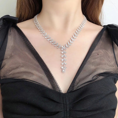 18K Lab Grown Diamond Splicing Water Drop Chain