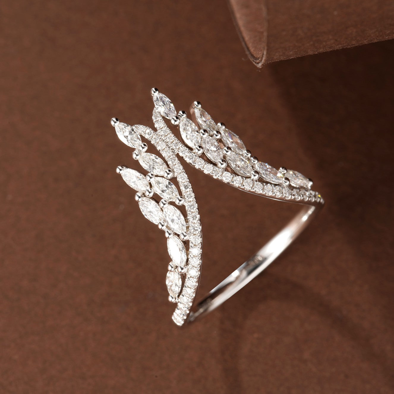 14K Lab Grown Diamond Horse Eye Flame Ring