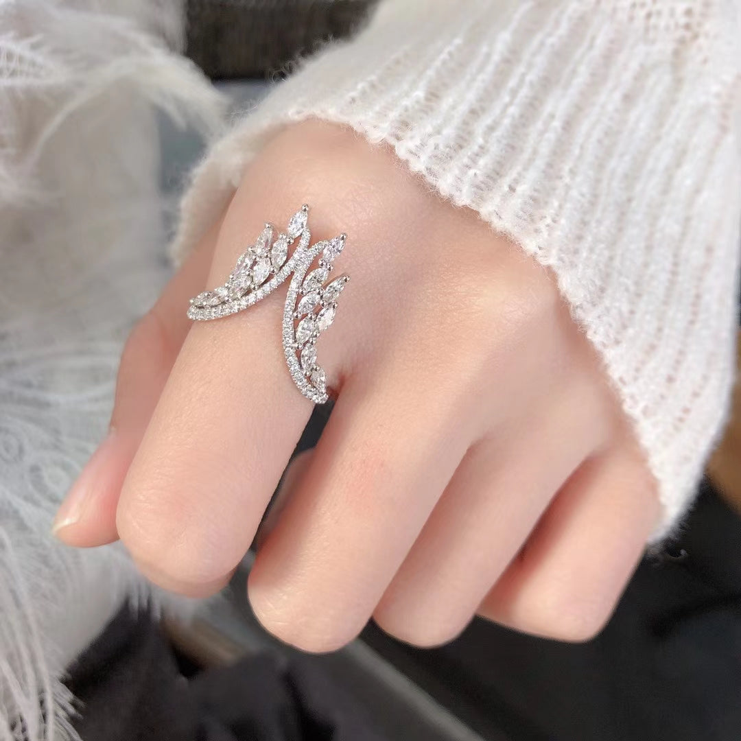 14K Lab Grown Diamond Horse Eye Flame Ring