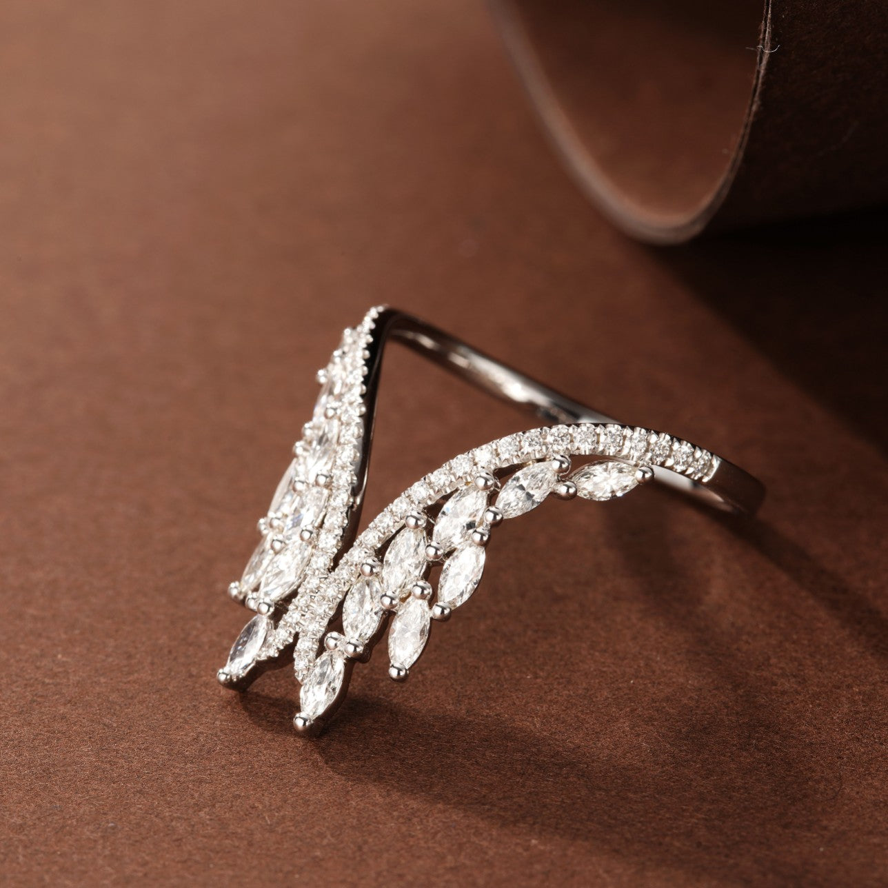 14K Lab Grown Diamond Horse Eye Flame Ring