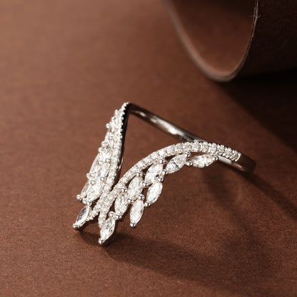 14K Lab Grown Diamond Horse Eye Flame Ring