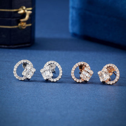 14K Lab Grown Diamond Round T Rock Sugar Earrings