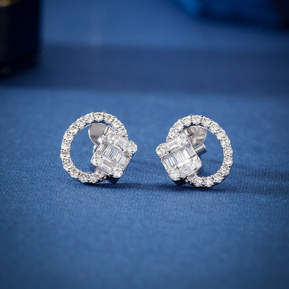 14K Lab Grown Diamond Round T Rock Sugar Earrings
