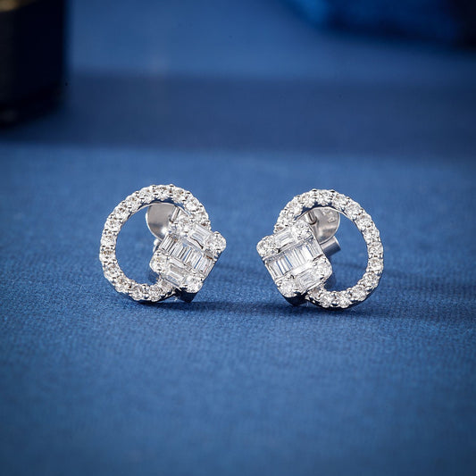 14K Lab Grown Diamond Round T Rock Sugar Earrings