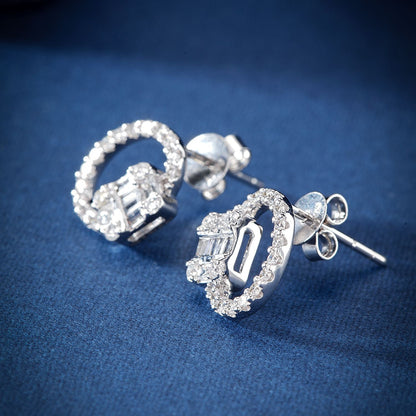 14K Lab Grown Diamond Round T Rock Sugar Earrings