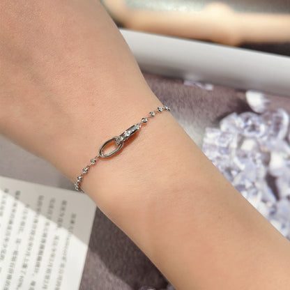 14K Lab Grown Diamond Double Ring Round Diamond Bracelet