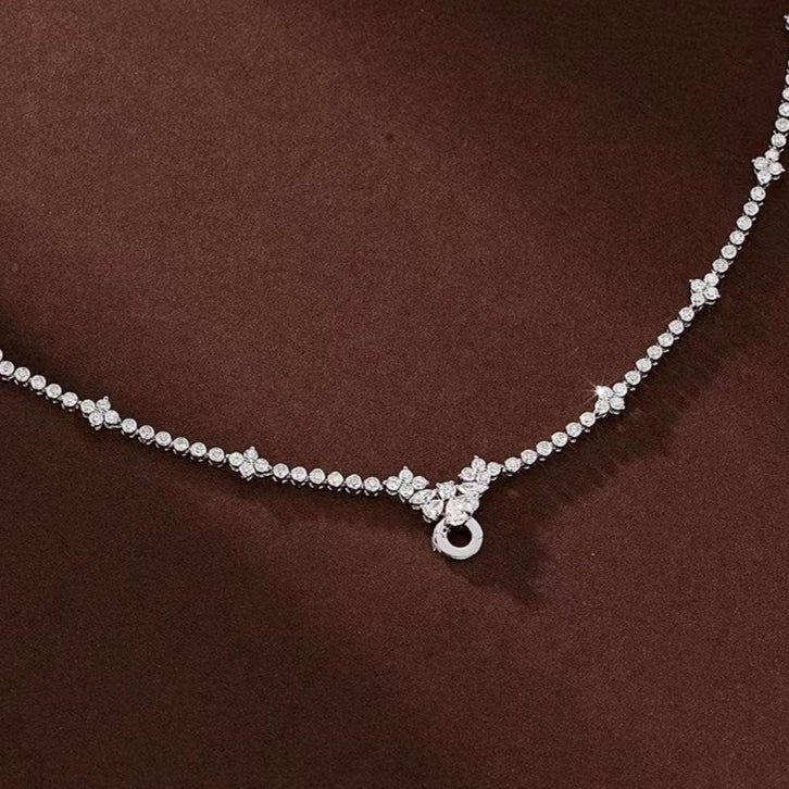 14K Lab Grown Diamond Water Droplet Round Pendant Chain