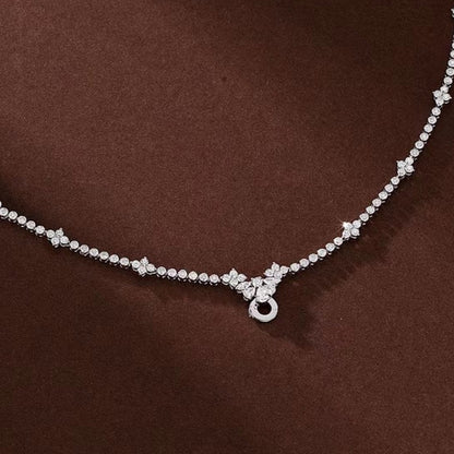 14K Lab Grown Diamond Water Droplet Round Pendant Chain