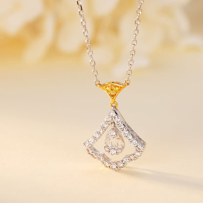 14K Yellow Diamond Skirt Pendant