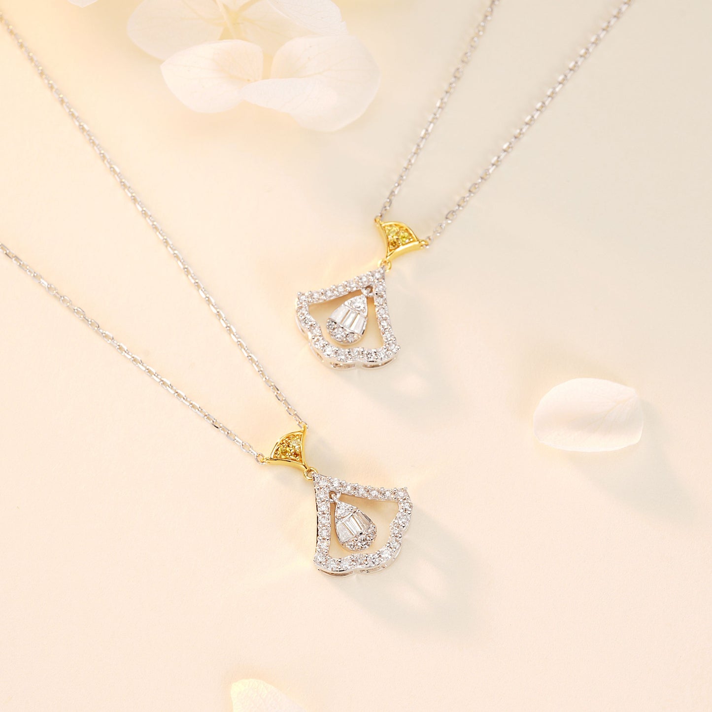 14K Yellow Diamond Skirt Pendant