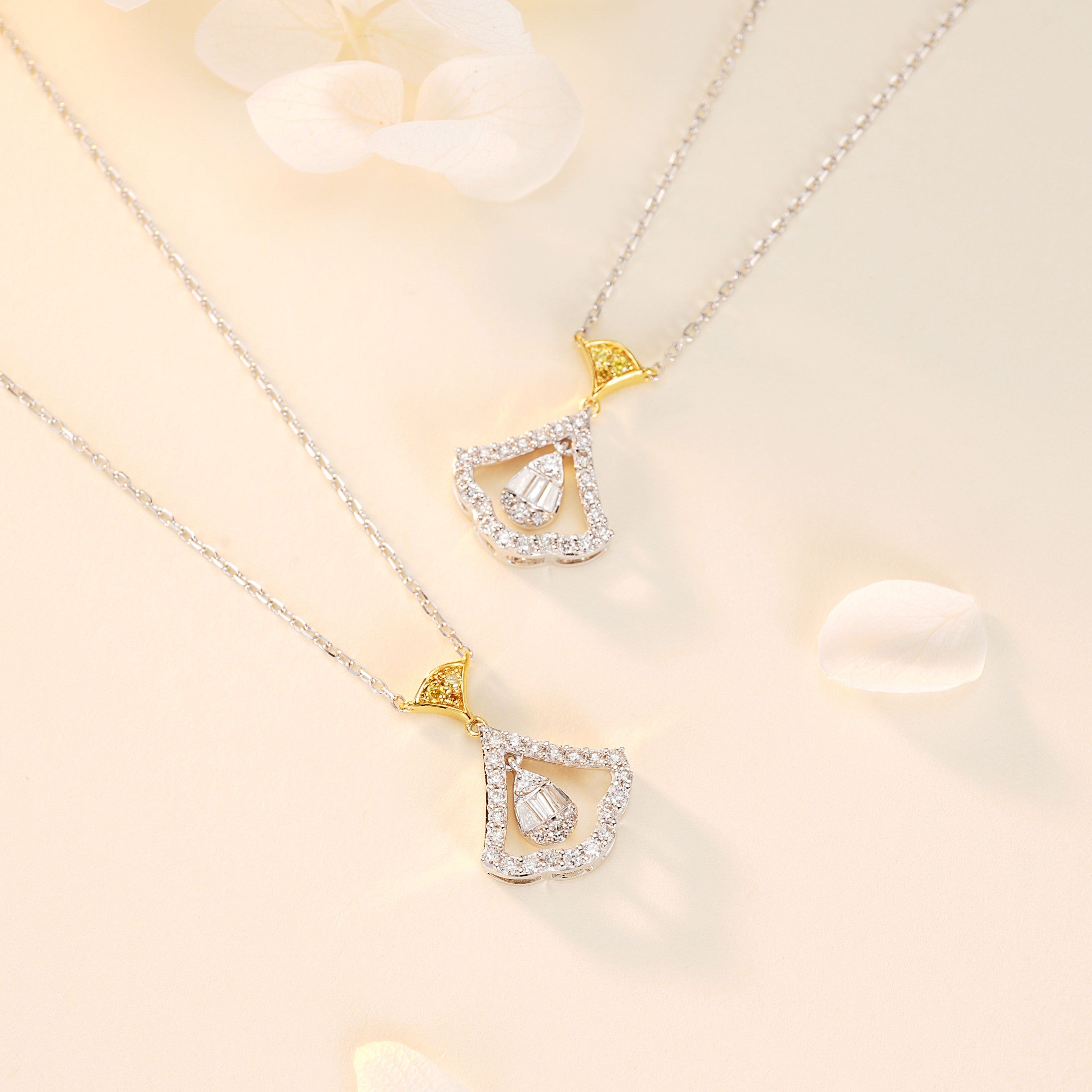14K Yellow Diamond Skirt Pendant