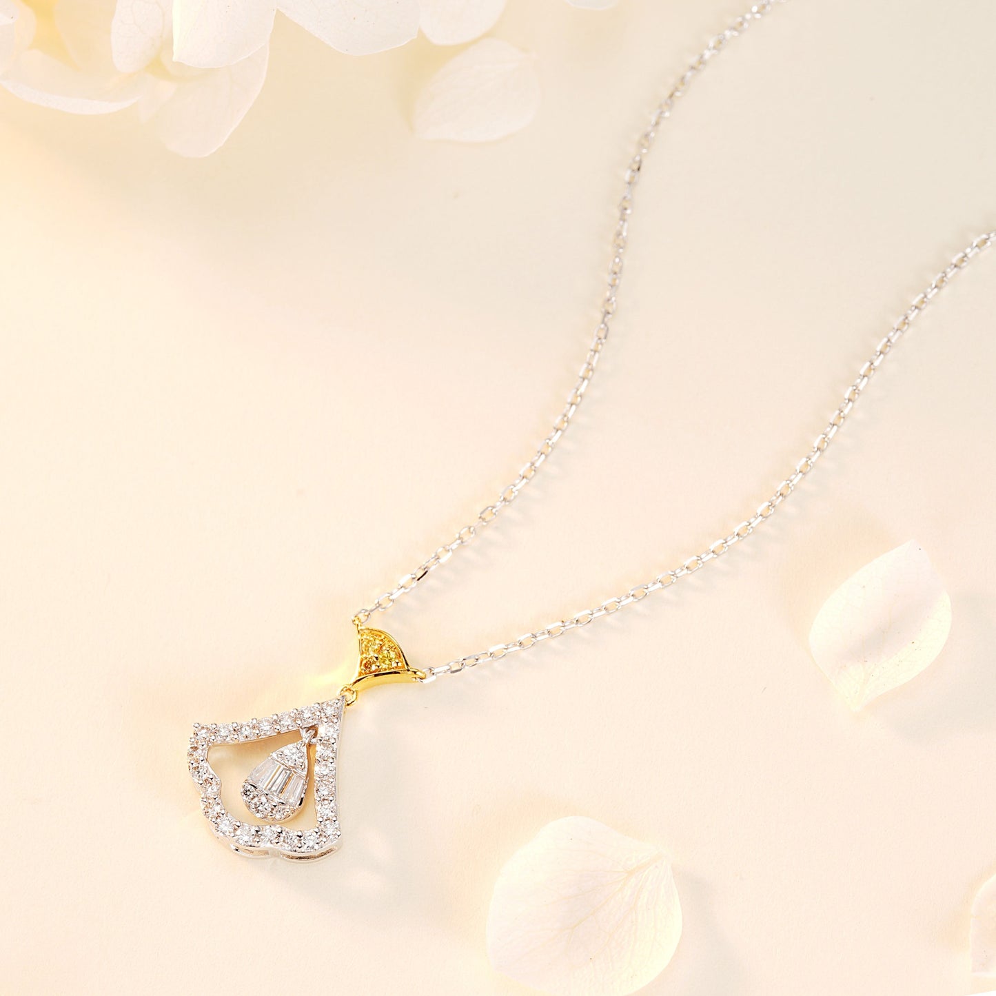 14K Yellow Diamond Skirt Pendant