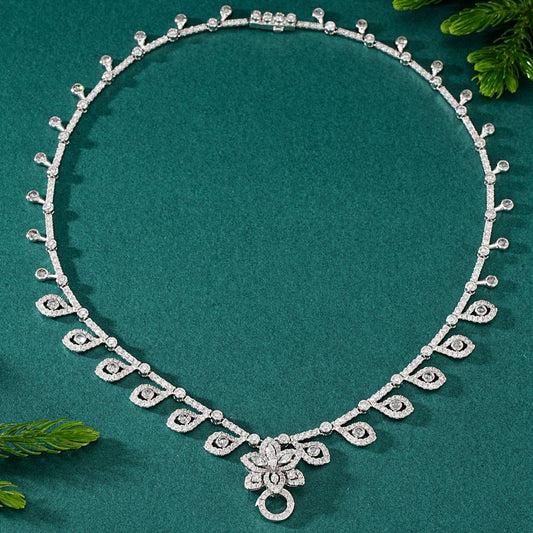 14K Lab Grown Diamond Leaf Chain