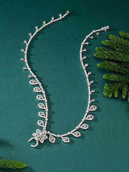 14K Lab Grown Diamond Leaf Chain